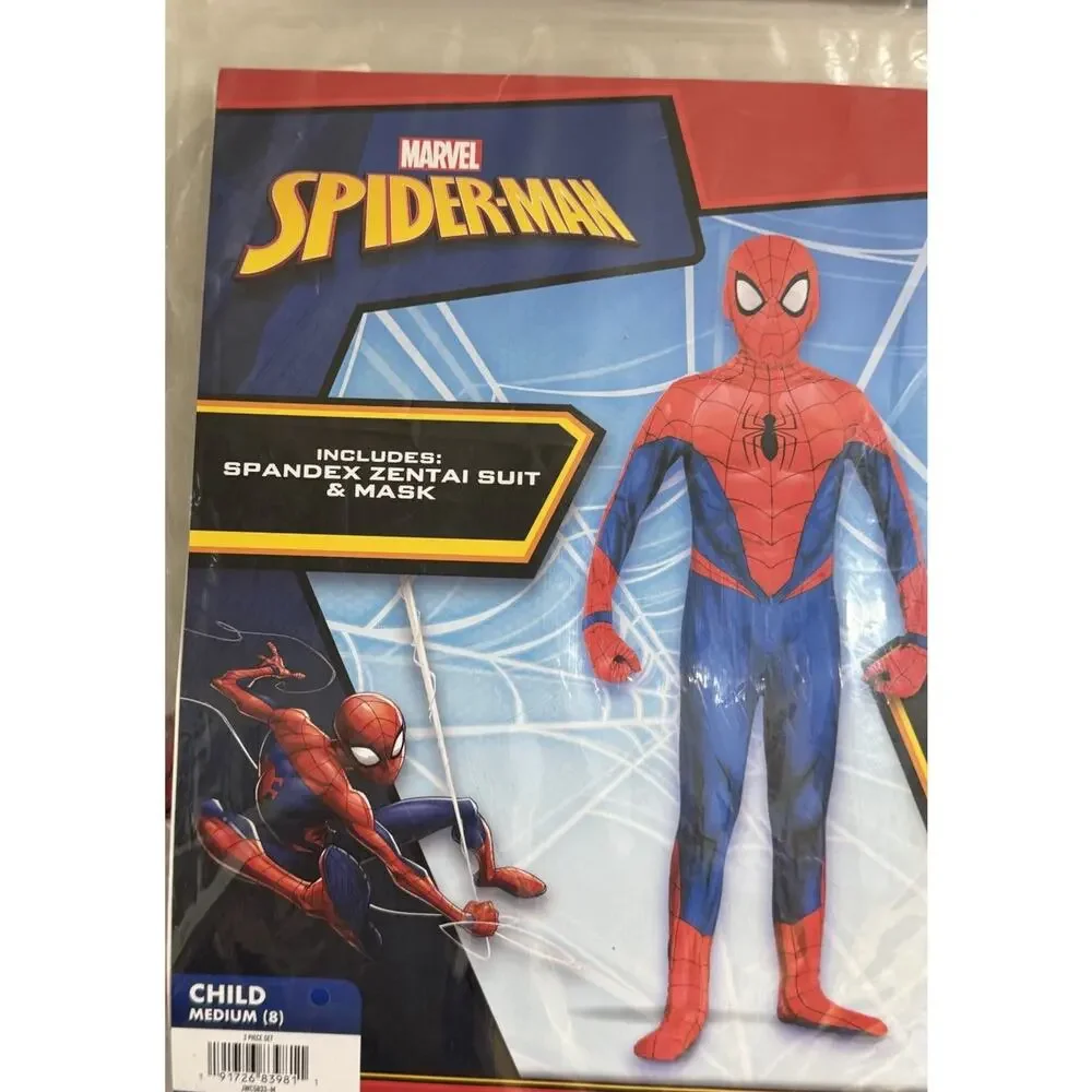 Jazwares Marvel Spider-Man Child Costume Size Medium 8 Bodysuit NEW